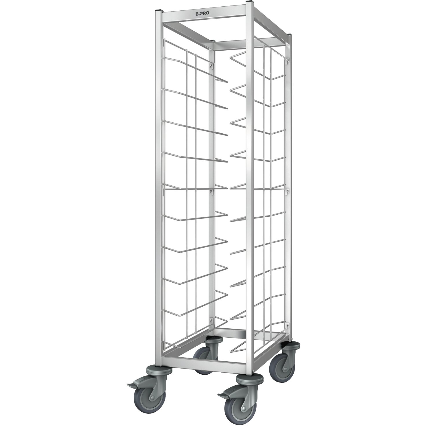 Tablett-Abräumwagen 1-teilig / für 10 GN-Tabletts / mit Kunststoffrollen