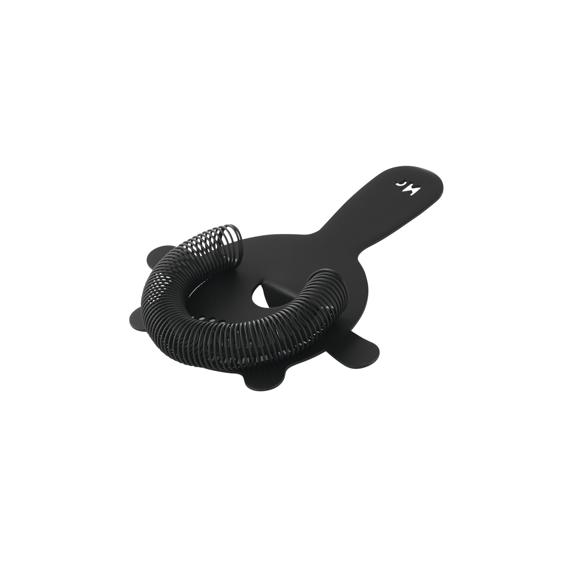 Barsieb mit Feder / 4 Zinken ø 80 mm schwarz matt