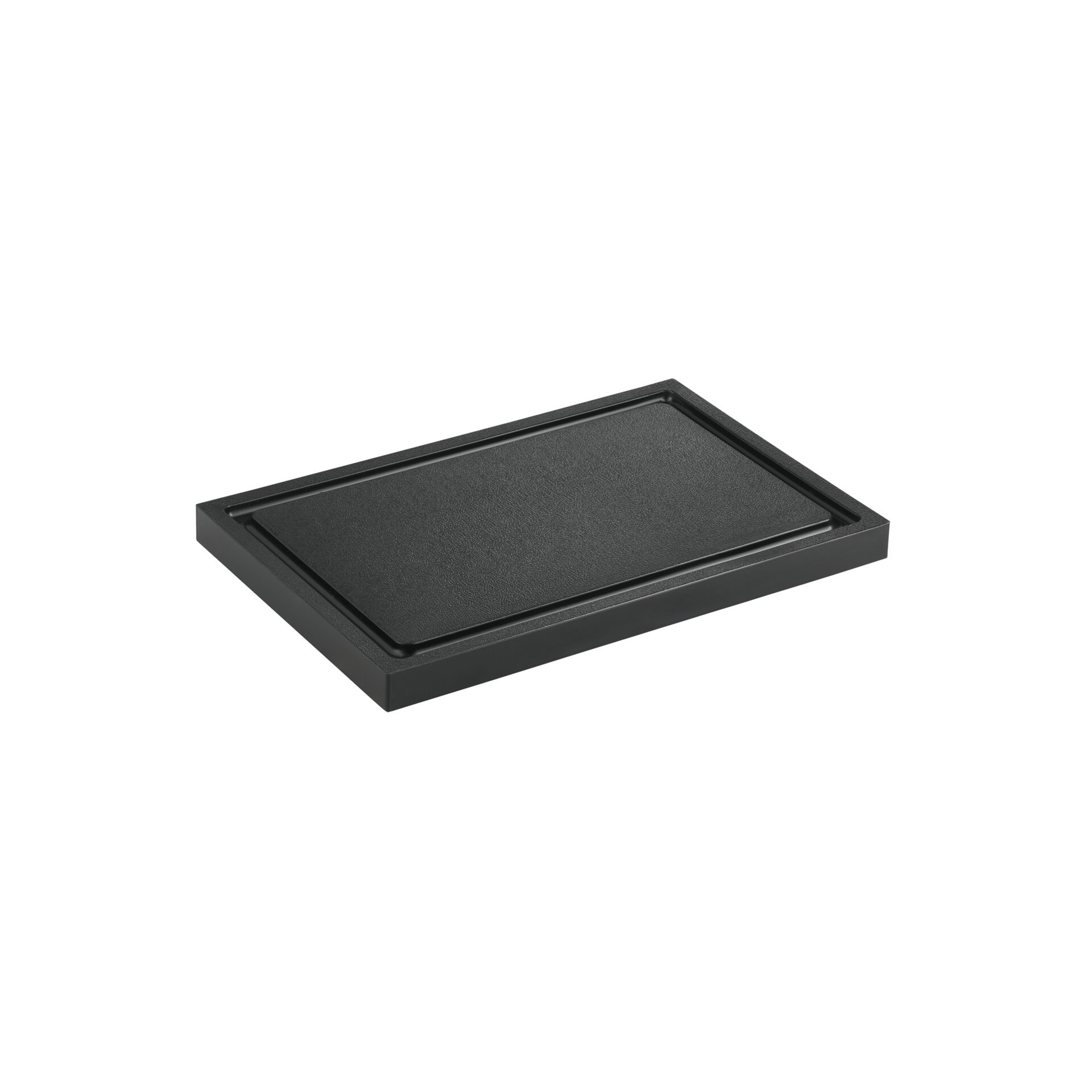  Schneidbrett mit Saftrille 290 x 190 mm schwarz