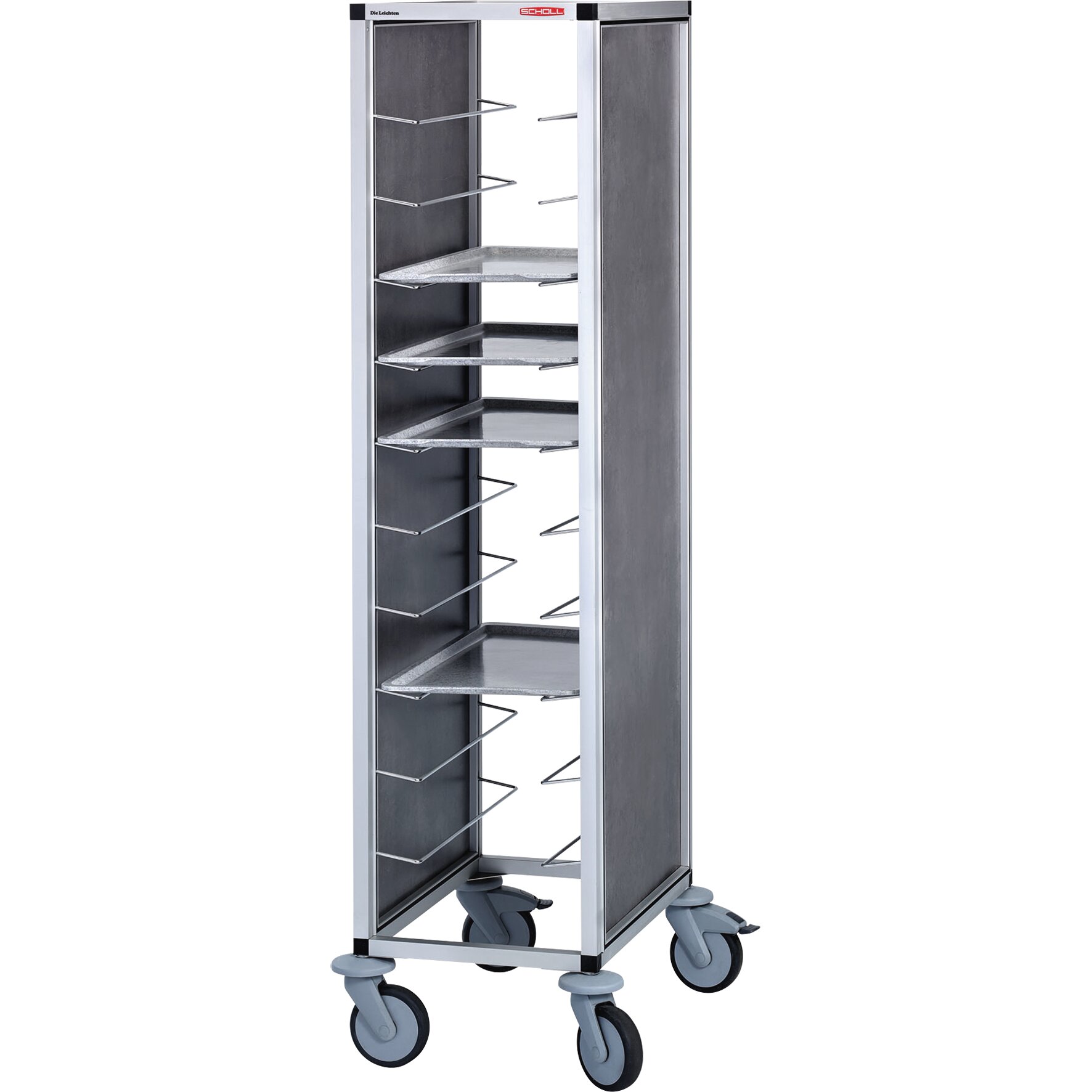 Tablett-Abräumwagen 1-teilig / für 10 GN-Tabletts / 125 mm Abstand